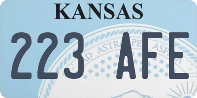 KS license plate 223AFE