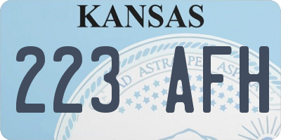 KS license plate 223AFH