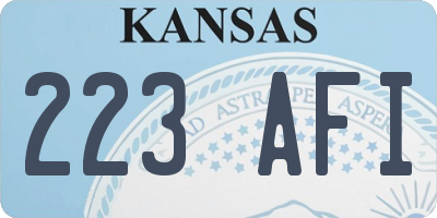 KS license plate 223AFI