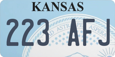 KS license plate 223AFJ