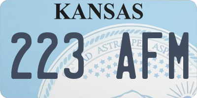 KS license plate 223AFM