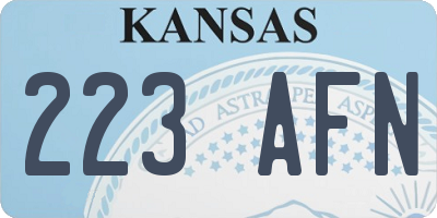 KS license plate 223AFN