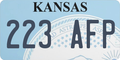 KS license plate 223AFP
