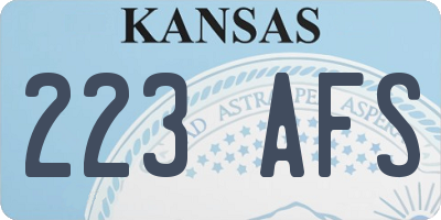 KS license plate 223AFS