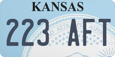 KS license plate 223AFT