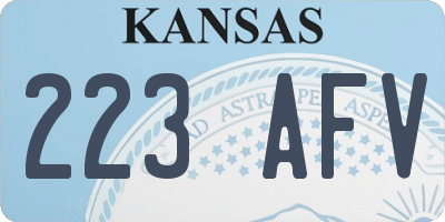 KS license plate 223AFV