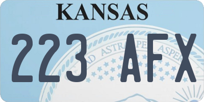 KS license plate 223AFX