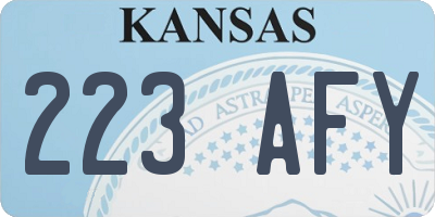 KS license plate 223AFY