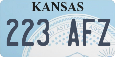 KS license plate 223AFZ