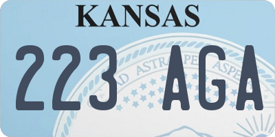 KS license plate 223AGA