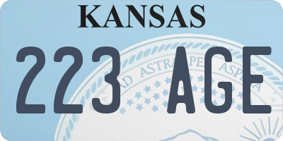 KS license plate 223AGE