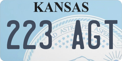 KS license plate 223AGT