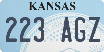 KS license plate 223AGZ