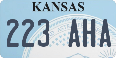 KS license plate 223AHA