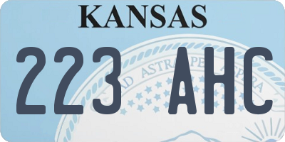KS license plate 223AHC