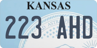 KS license plate 223AHD