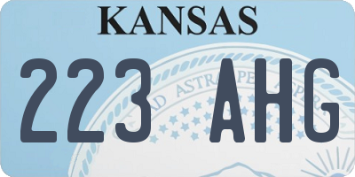 KS license plate 223AHG