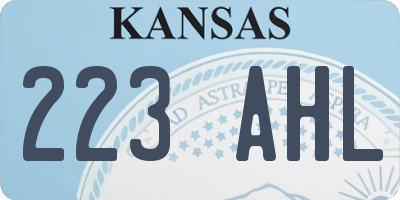 KS license plate 223AHL