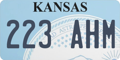 KS license plate 223AHM