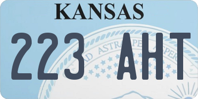 KS license plate 223AHT