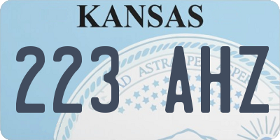 KS license plate 223AHZ