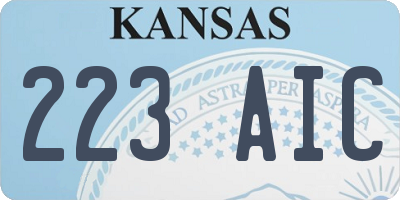 KS license plate 223AIC