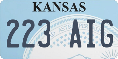 KS license plate 223AIG
