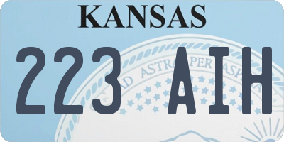 KS license plate 223AIH