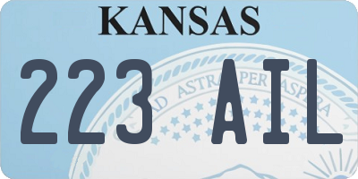 KS license plate 223AIL