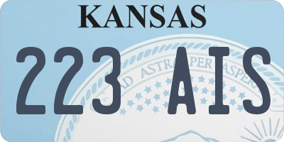 KS license plate 223AIS