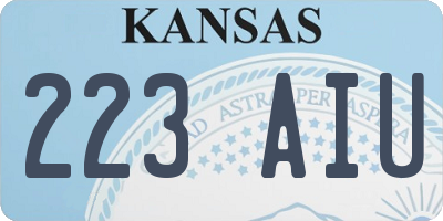 KS license plate 223AIU