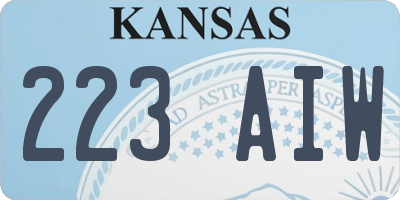 KS license plate 223AIW