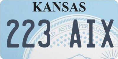 KS license plate 223AIX