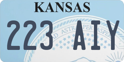 KS license plate 223AIY