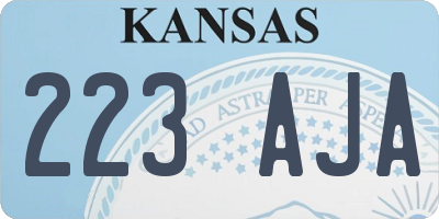 KS license plate 223AJA