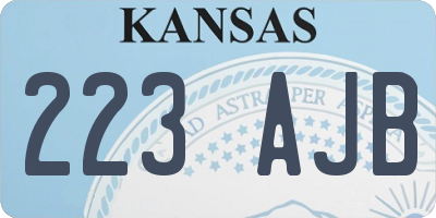 KS license plate 223AJB