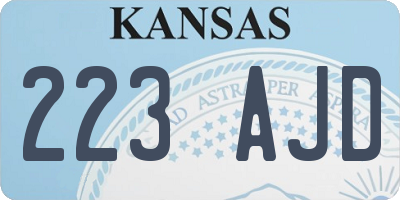 KS license plate 223AJD