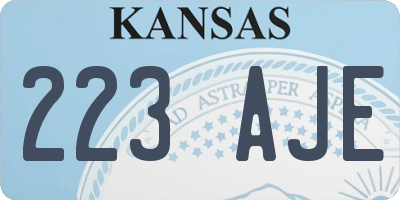 KS license plate 223AJE