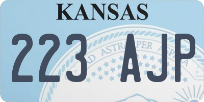 KS license plate 223AJP
