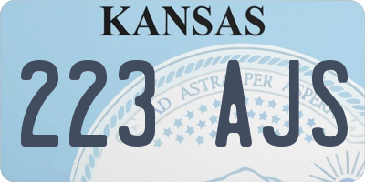 KS license plate 223AJS