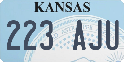KS license plate 223AJU