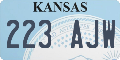 KS license plate 223AJW