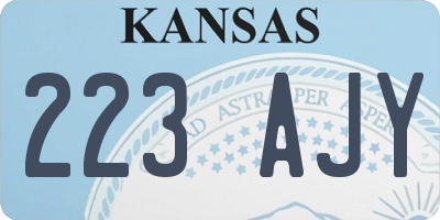 KS license plate 223AJY