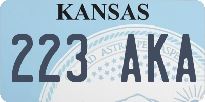 KS license plate 223AKA
