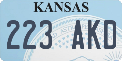 KS license plate 223AKD