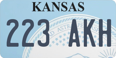 KS license plate 223AKH