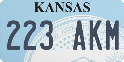 KS license plate 223AKM