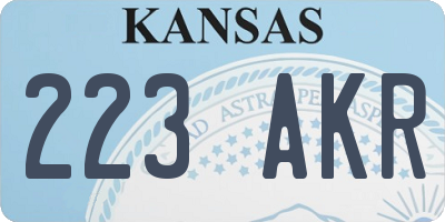 KS license plate 223AKR