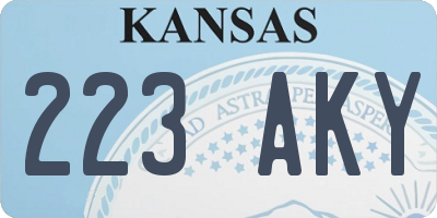 KS license plate 223AKY