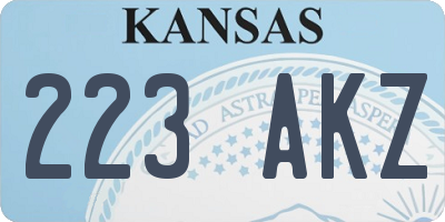 KS license plate 223AKZ